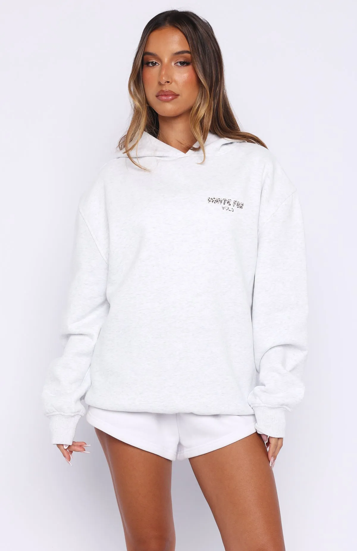 Offstage Printed Oversized Hoodie Grey Marle/Leopard sold by White Fox Boutique product image thumbnail 2