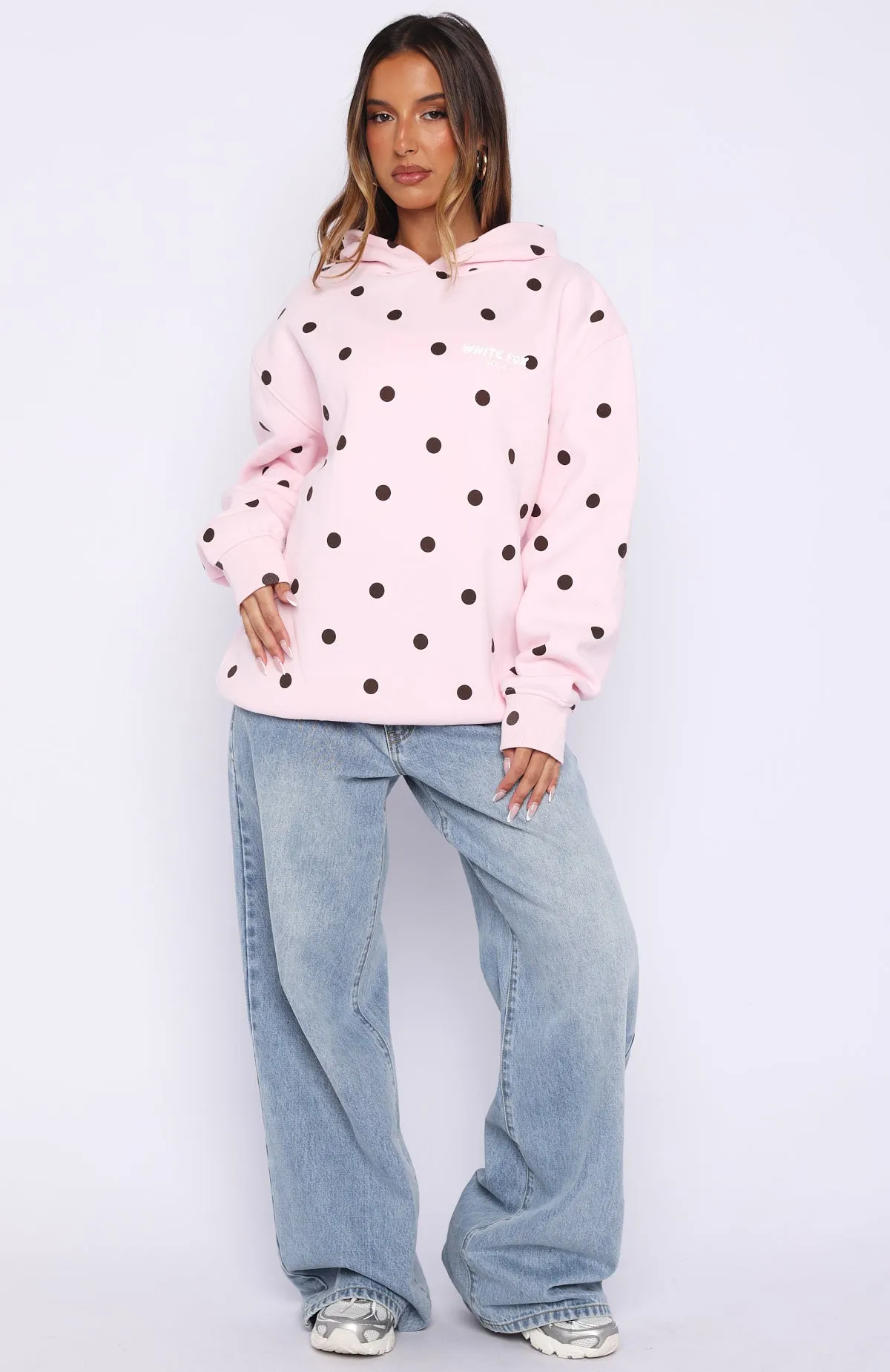Offstage Printed Oversized Hoodie Posy Polka Dot sold by White Fox Boutique product image thumbnail 5