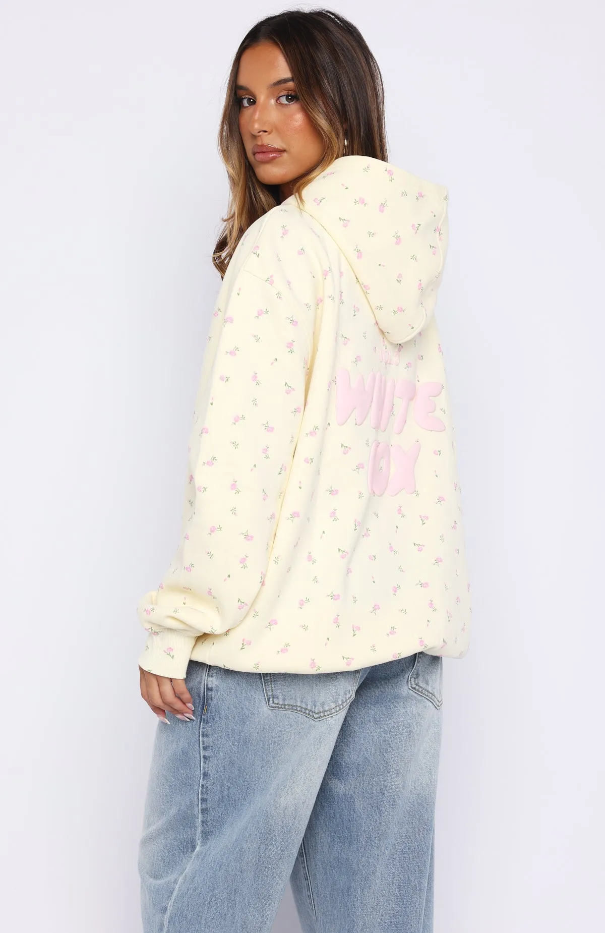 Offstage Printed Oversized Hoodie Lemon Ditsy sold by White Fox Boutique product image thumbnail 3