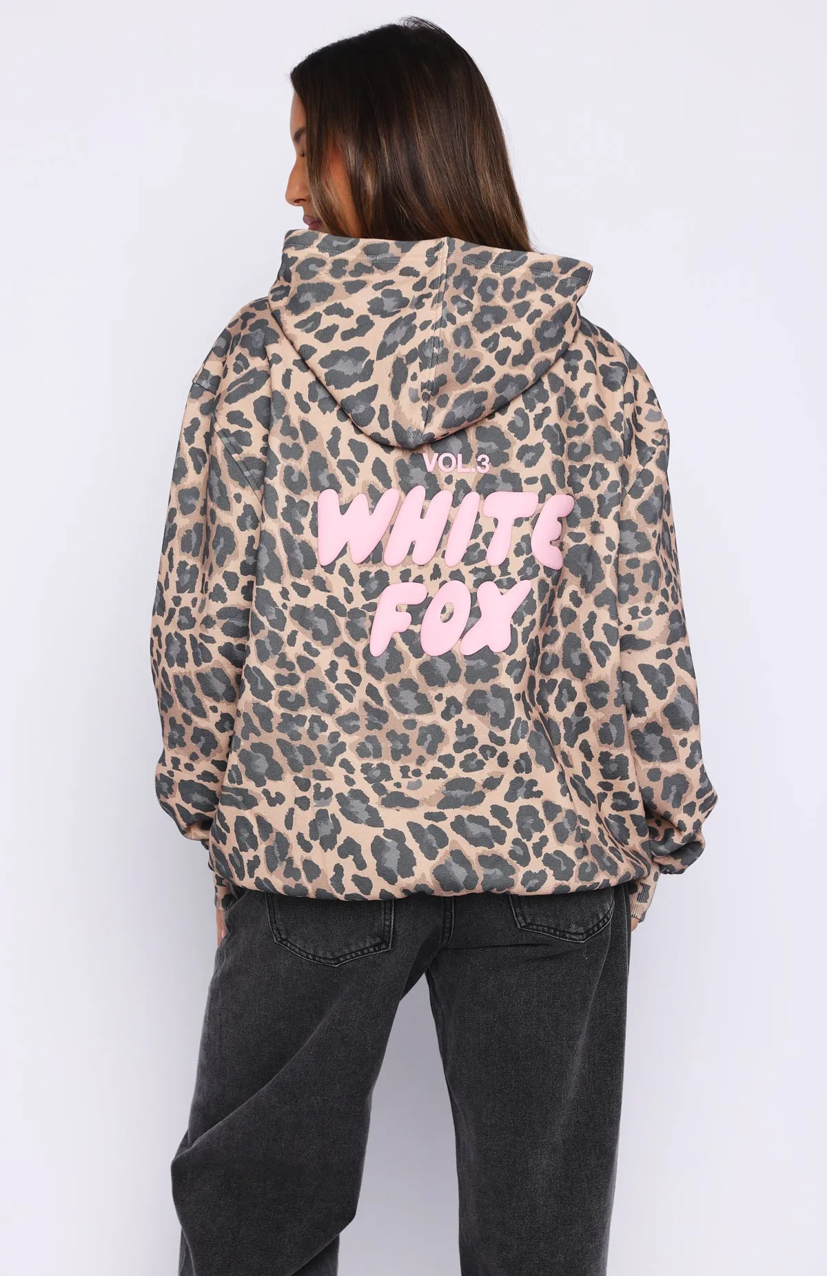 Offstage Printed Oversized Hoodie Dark Leopard sold by White Fox Boutique product image thumbnail 4