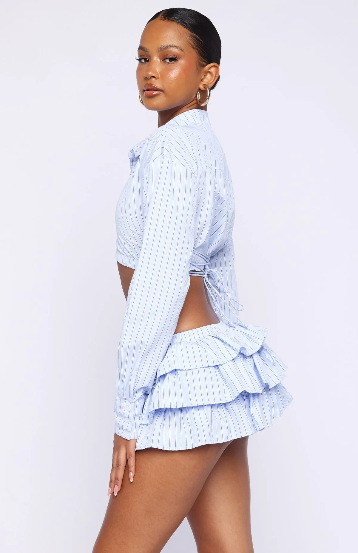 Lightening Hour Mini Skort Sky Blue sold by White Fox Boutique product image thumbnail 3