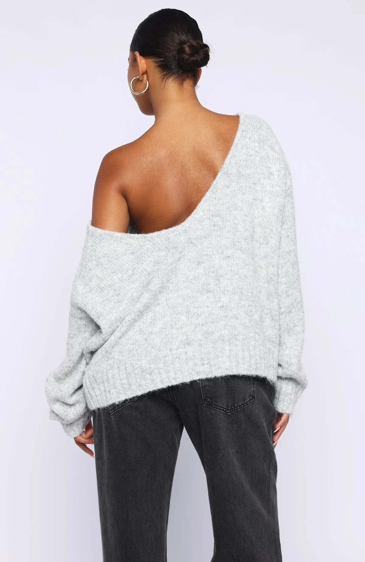 Softer Love Knit Sweater Grey Marle sold by White Fox Boutique product image thumbnail 5