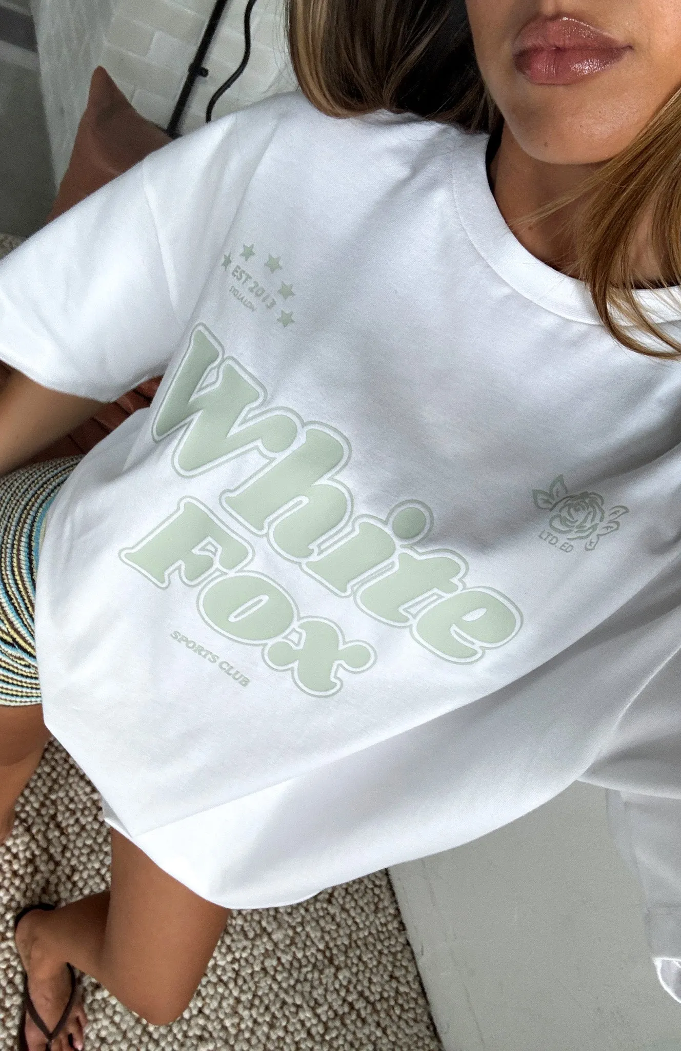 Seeing Stars Oversized Tee White sold by White Fox Boutique