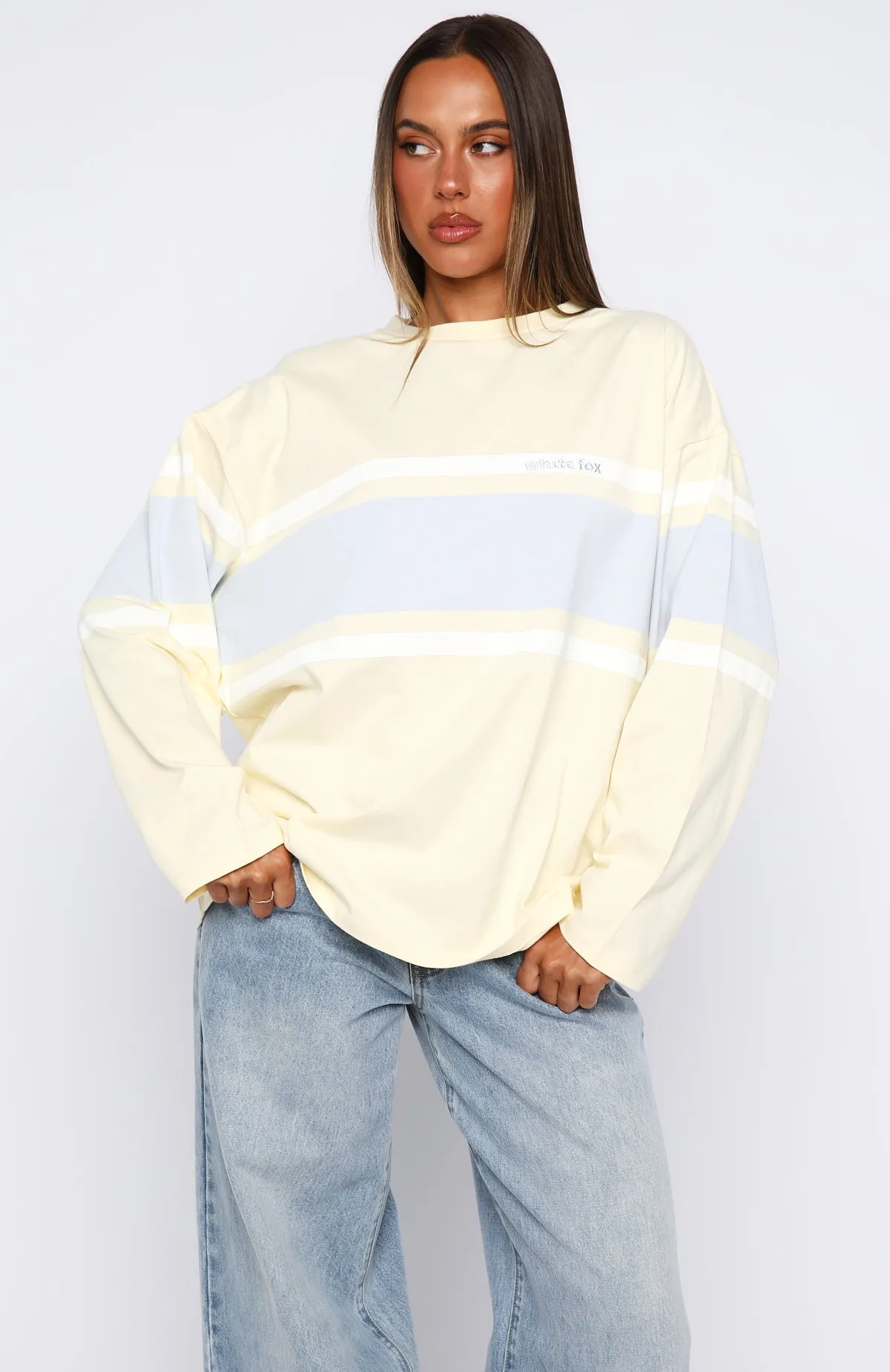 Bad Timing Oversized Long Sleeve Tee Lemon sold by White Fox Boutique product image thumbnail 2