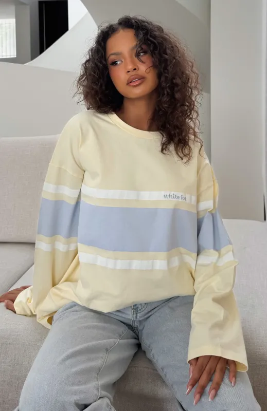 Bad Timing Oversized Long Sleeve Tee Lemon made by White Fox Boutique