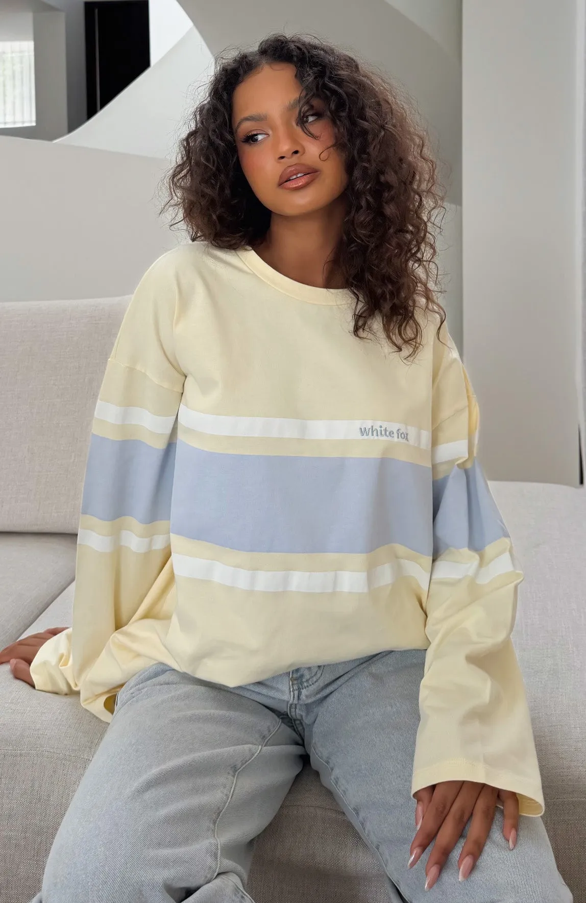 Bad Timing Oversized Long Sleeve Tee Lemon sold by White Fox Boutique