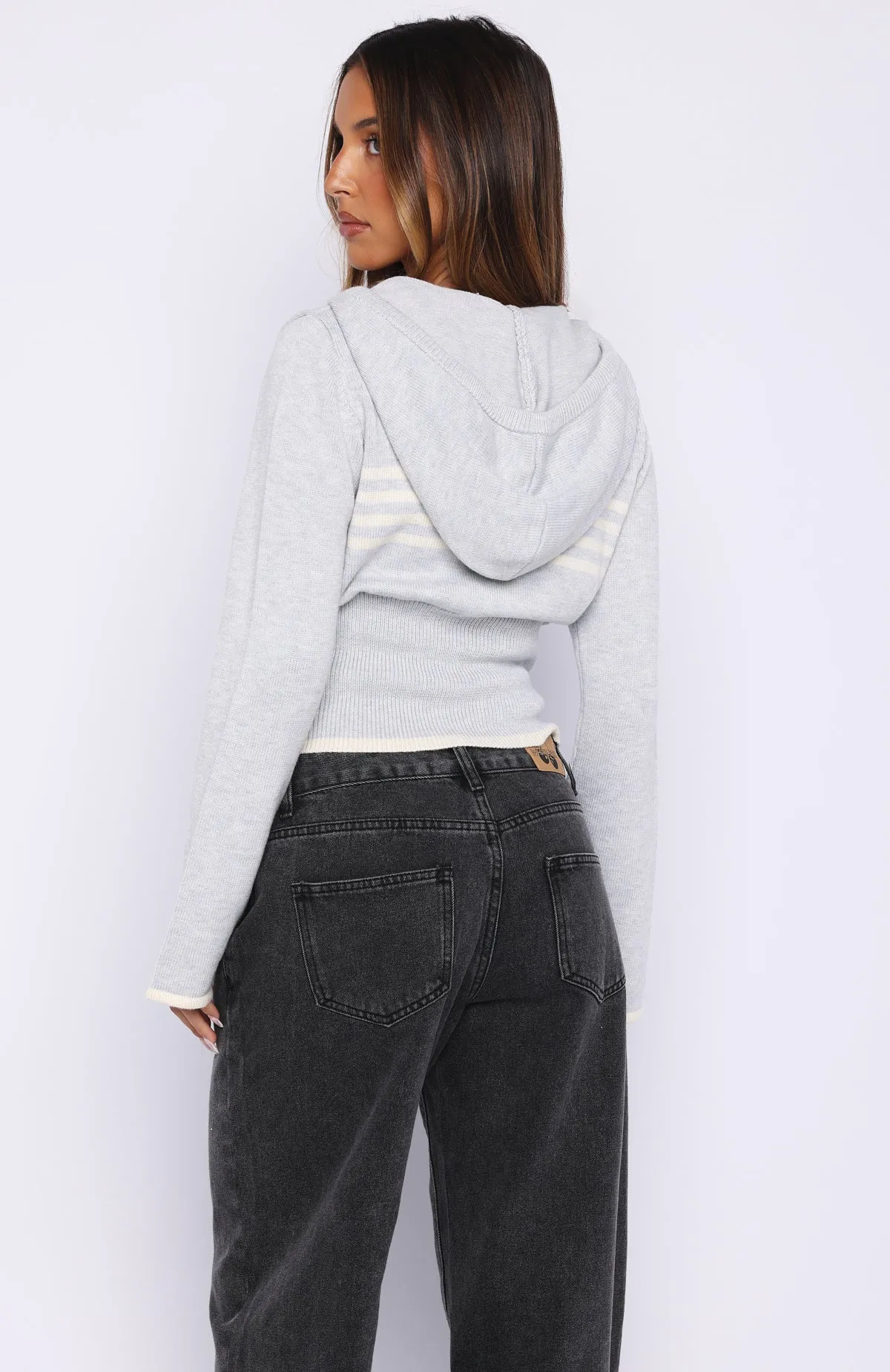 Mellisandra Knit Cardigan Grey Marle sold by White Fox Boutique product image thumbnail 4