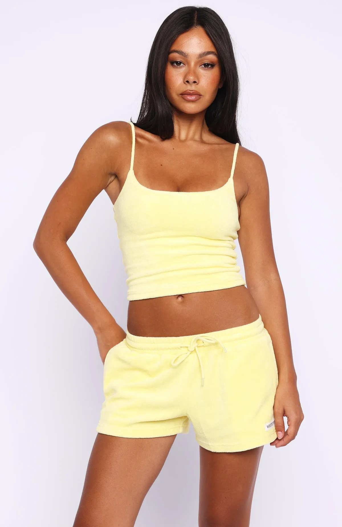Causing Commotion Terry Singlet Lemon sold by White Fox Boutique product image thumbnail 3