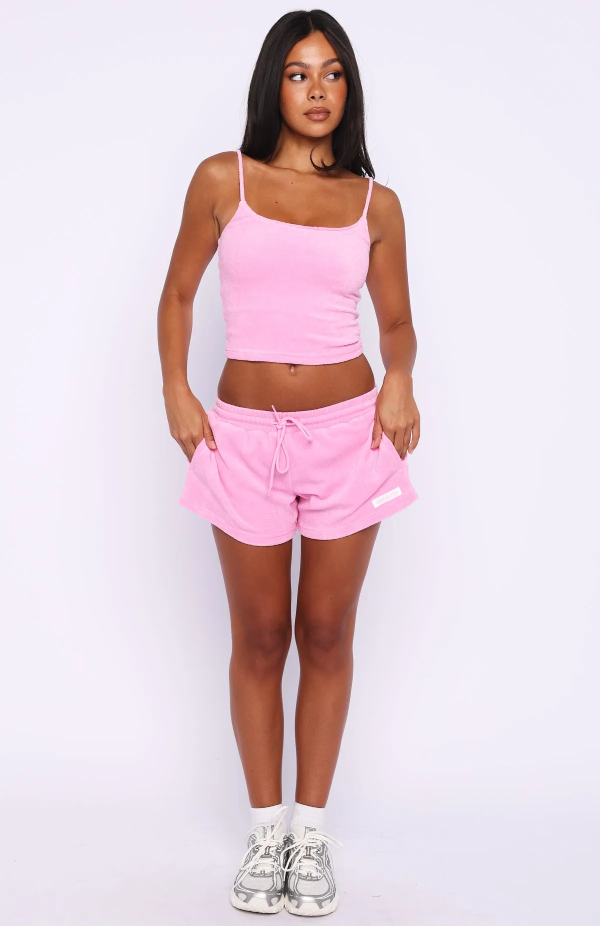 Causing Commotion Terry Singlet Pink sold by White Fox Boutique product image thumbnail 5