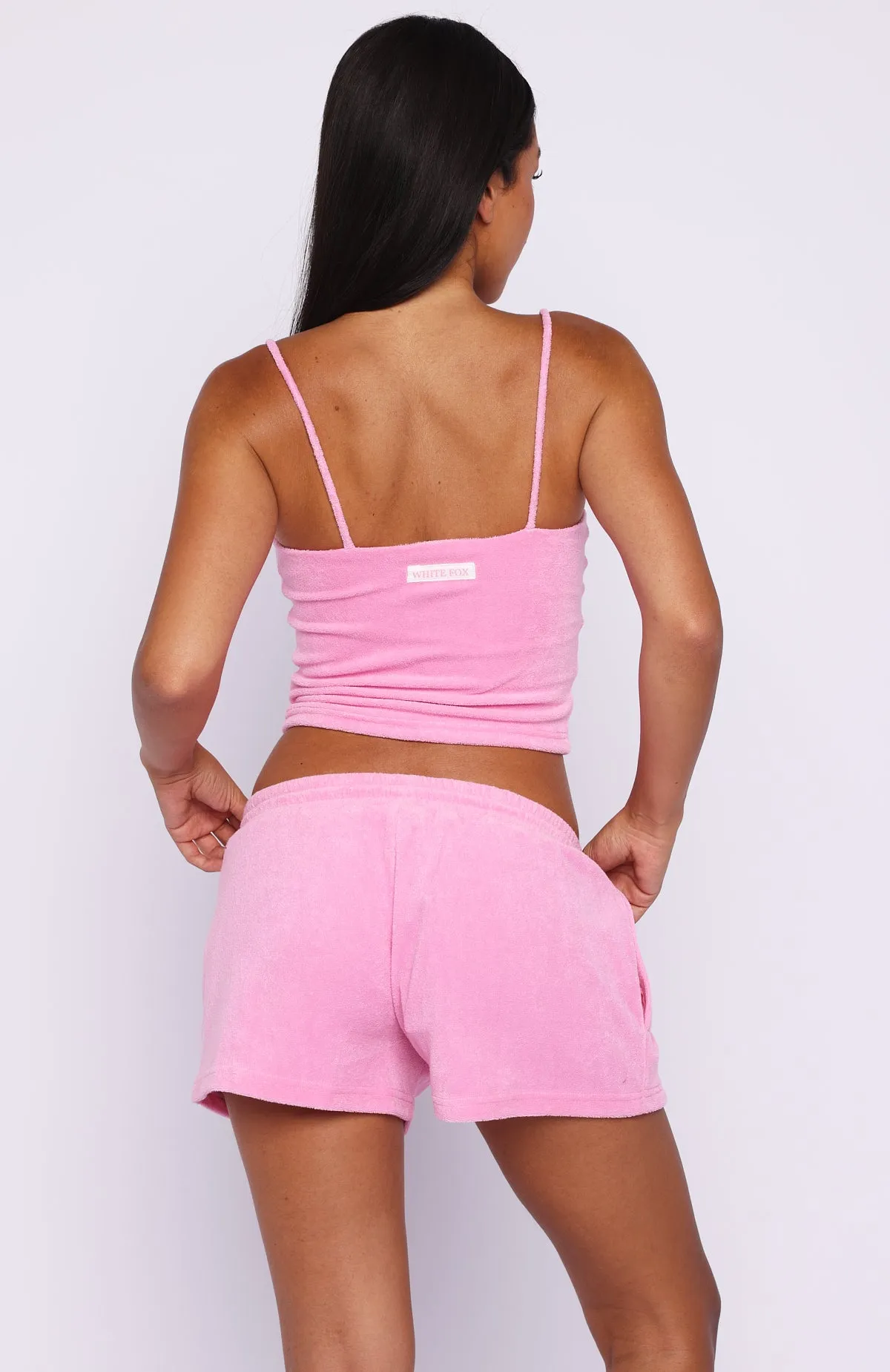 Causing Commotion Terry Lounge Shorts Pink sold by White Fox Boutique product image thumbnail 4