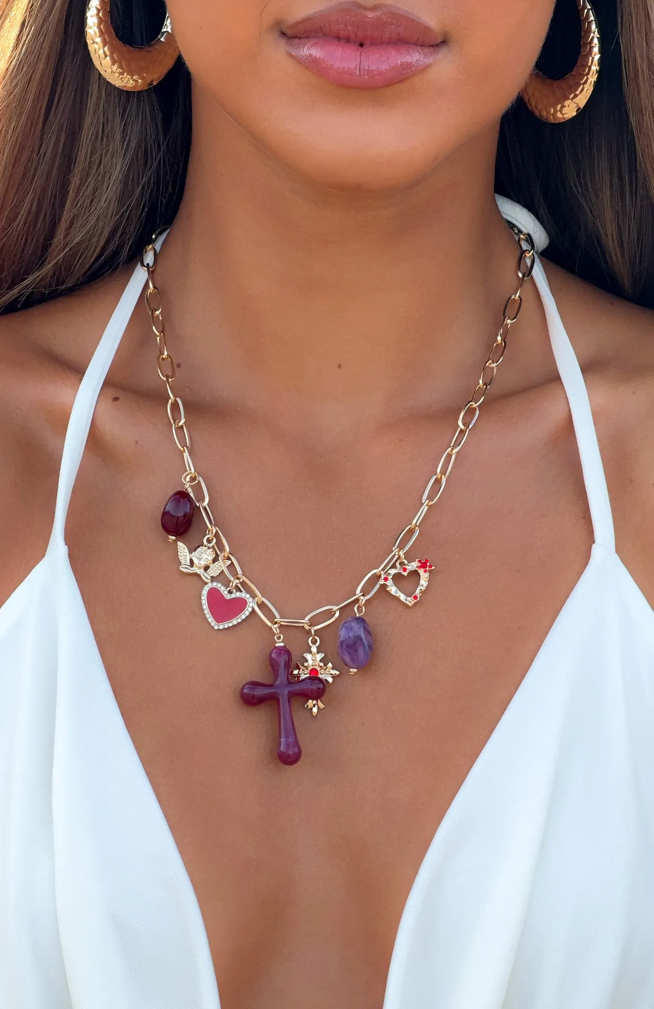 Adalee Necklace Gold sold by White Fox Boutique product image thumbnail 4