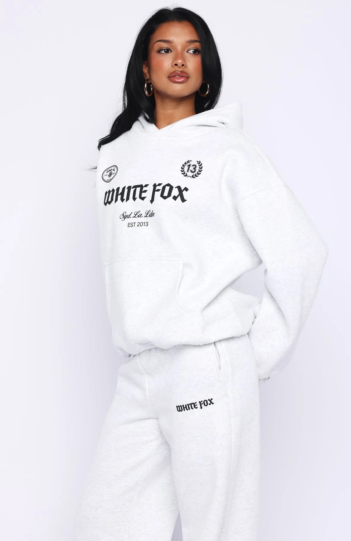 Vibe Too High Oversized Hoodie Grey Marle sold by White Fox Boutique product image thumbnail 3