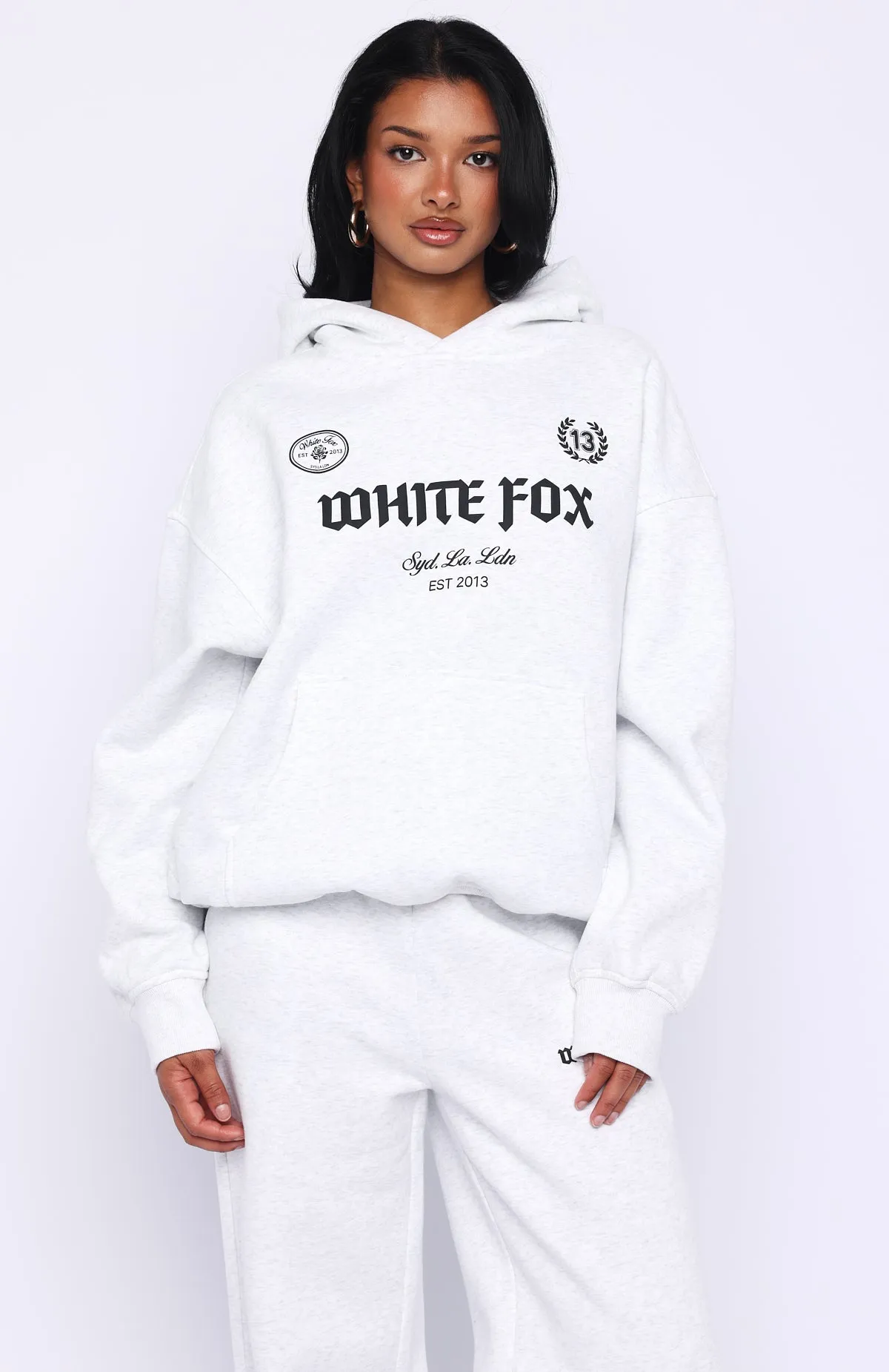Vibe Too High Oversized Hoodie Grey Marle sold by White Fox Boutique product image thumbnail 2
