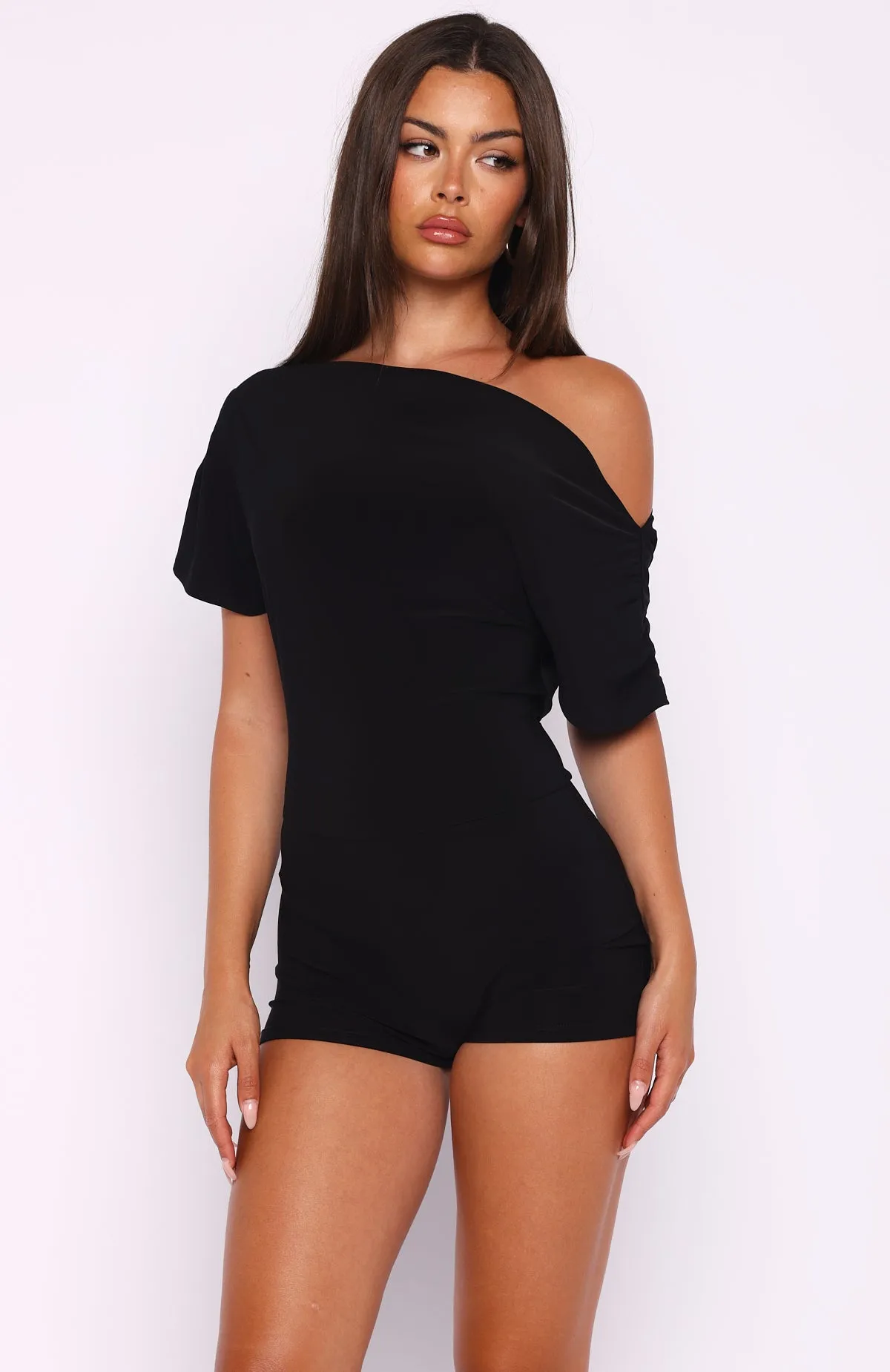 Be My Fantasy Off Shoulder Playsuit Black sold by White Fox Boutique product image thumbnail 2
