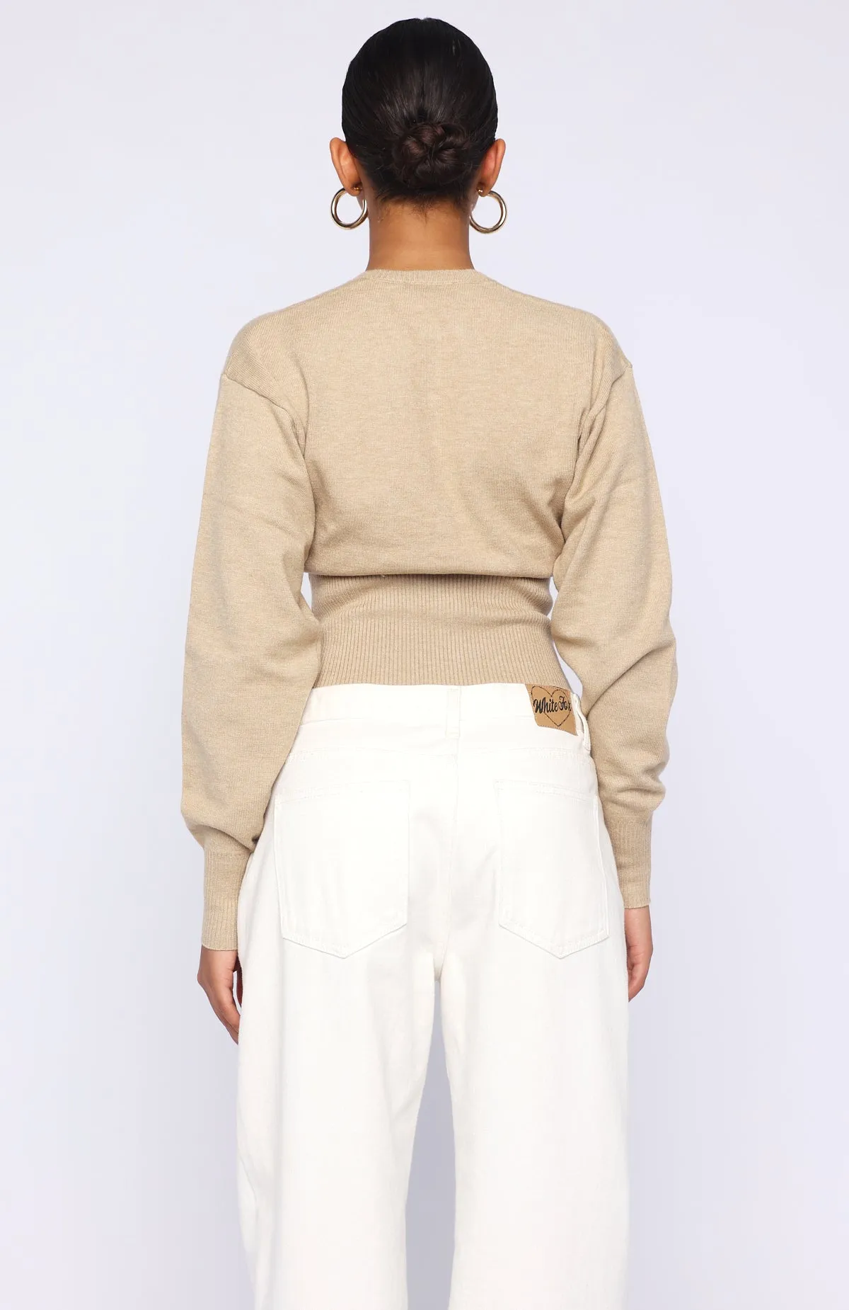 Cindy Cinched Knit Top Beige sold by White Fox Boutique product image thumbnail 4