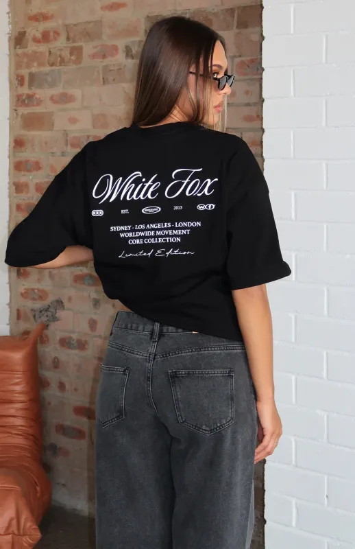 At Second Glance Oversized Tee Black made by White Fox Boutique