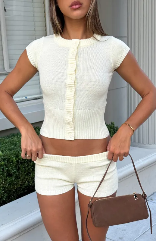 Almost Love Knit Top Lemon made by White Fox Boutique