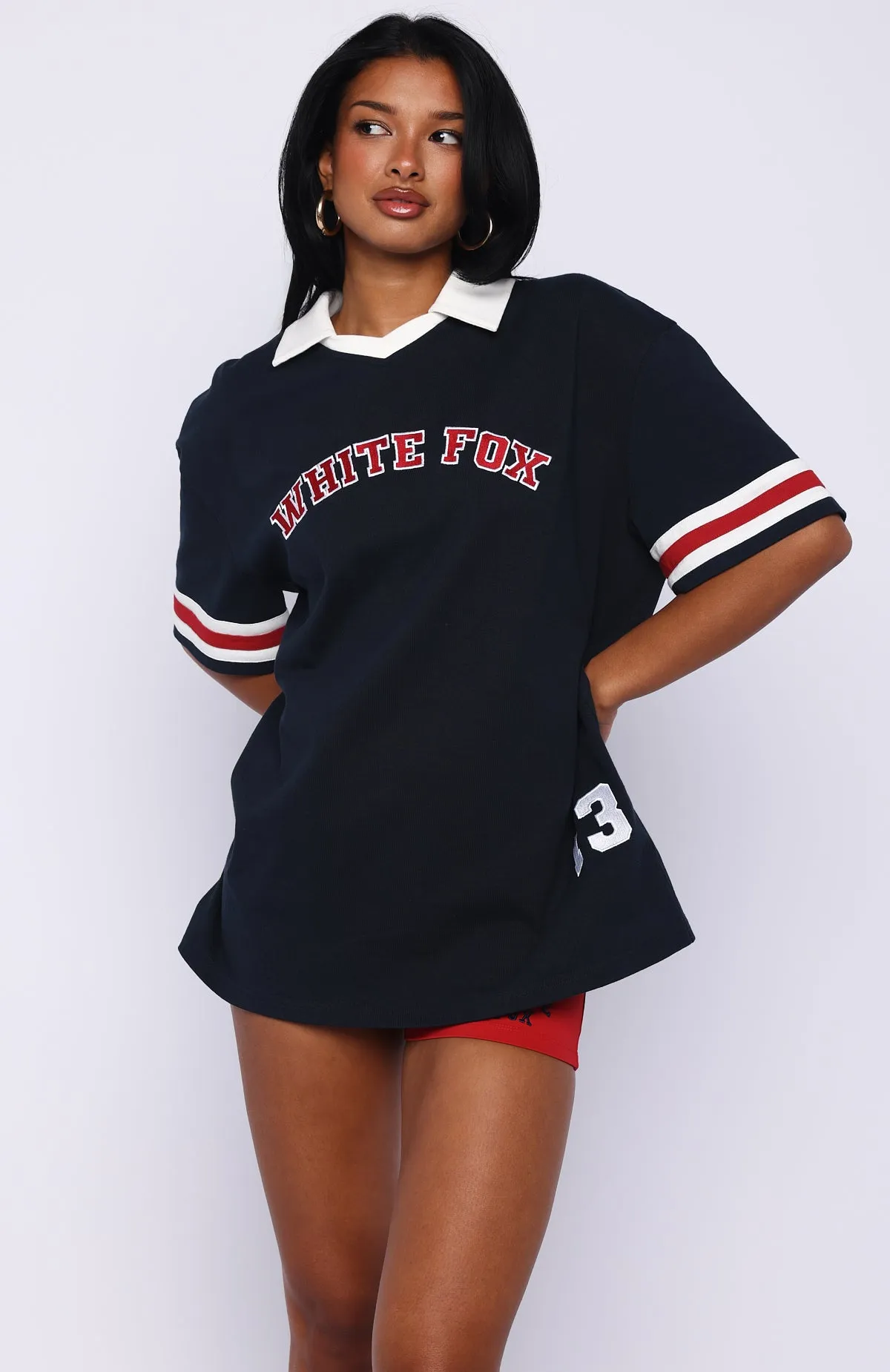 Break It Up Oversized Jersey Navy sold by White Fox Boutique product image thumbnail 2
