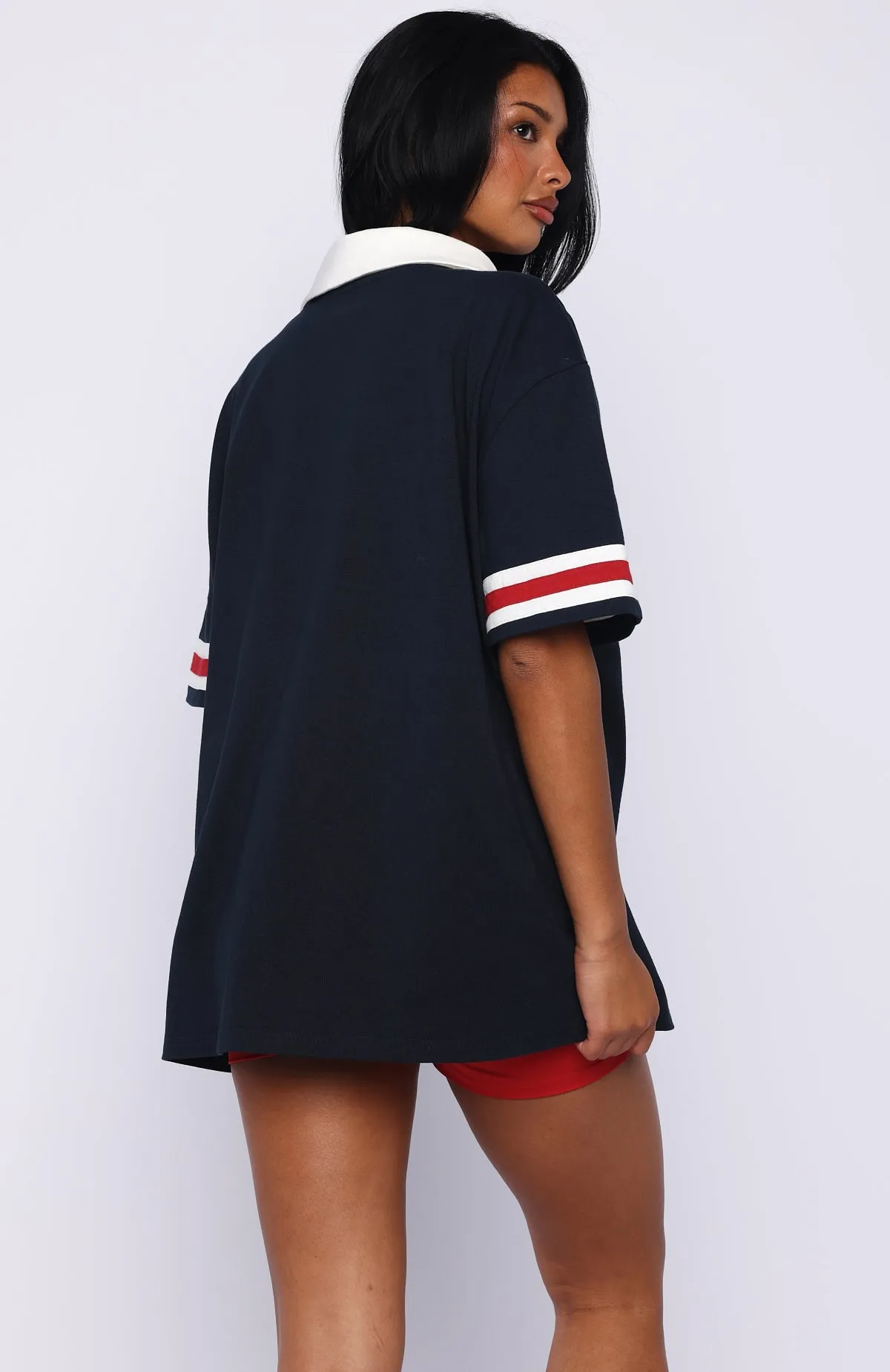 Break It Up Oversized Jersey Navy sold by White Fox Boutique product image thumbnail 4