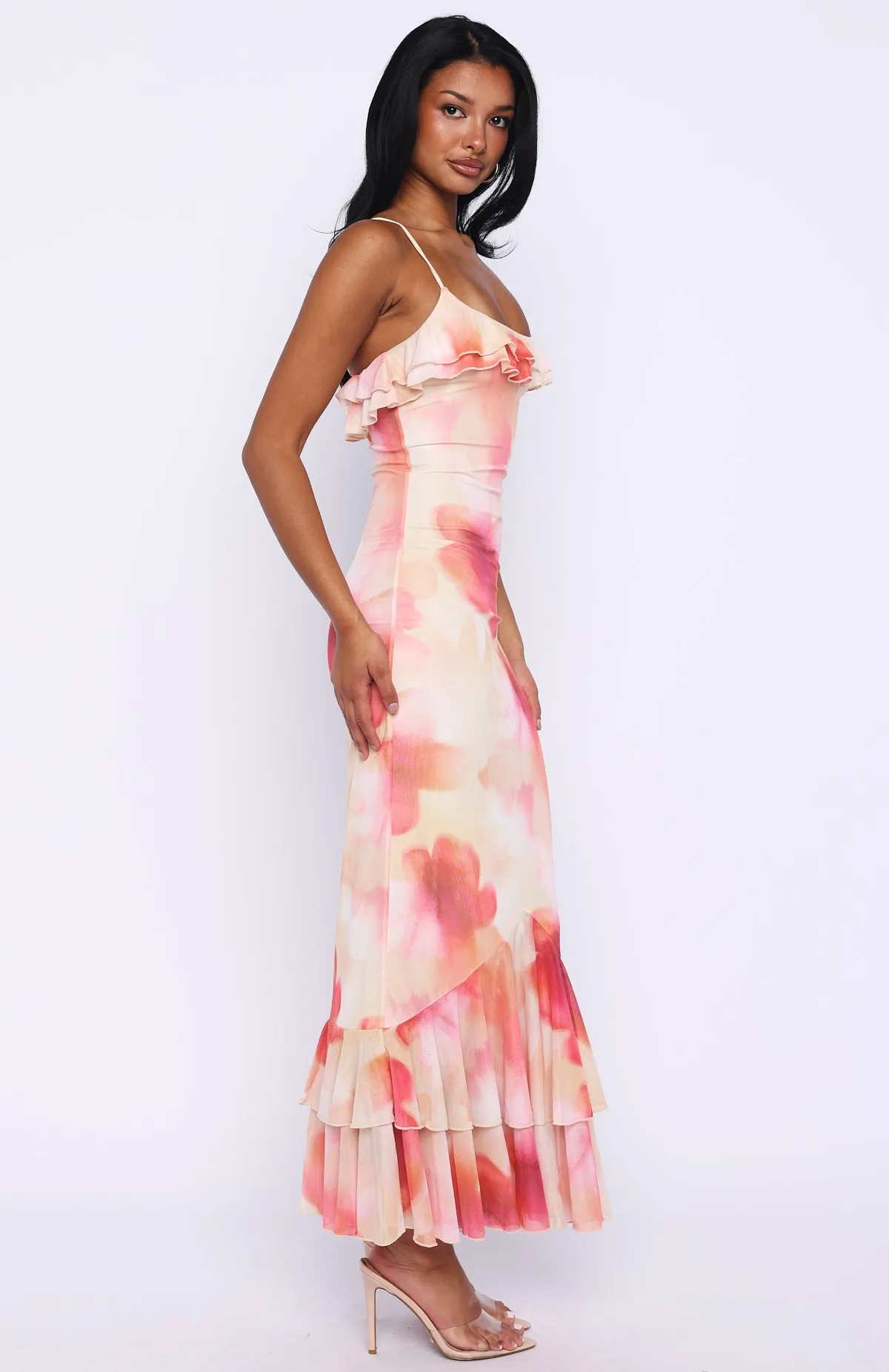 Amped Up Midi Dress Honeydew Floral sold by White Fox Boutique product image thumbnail 3