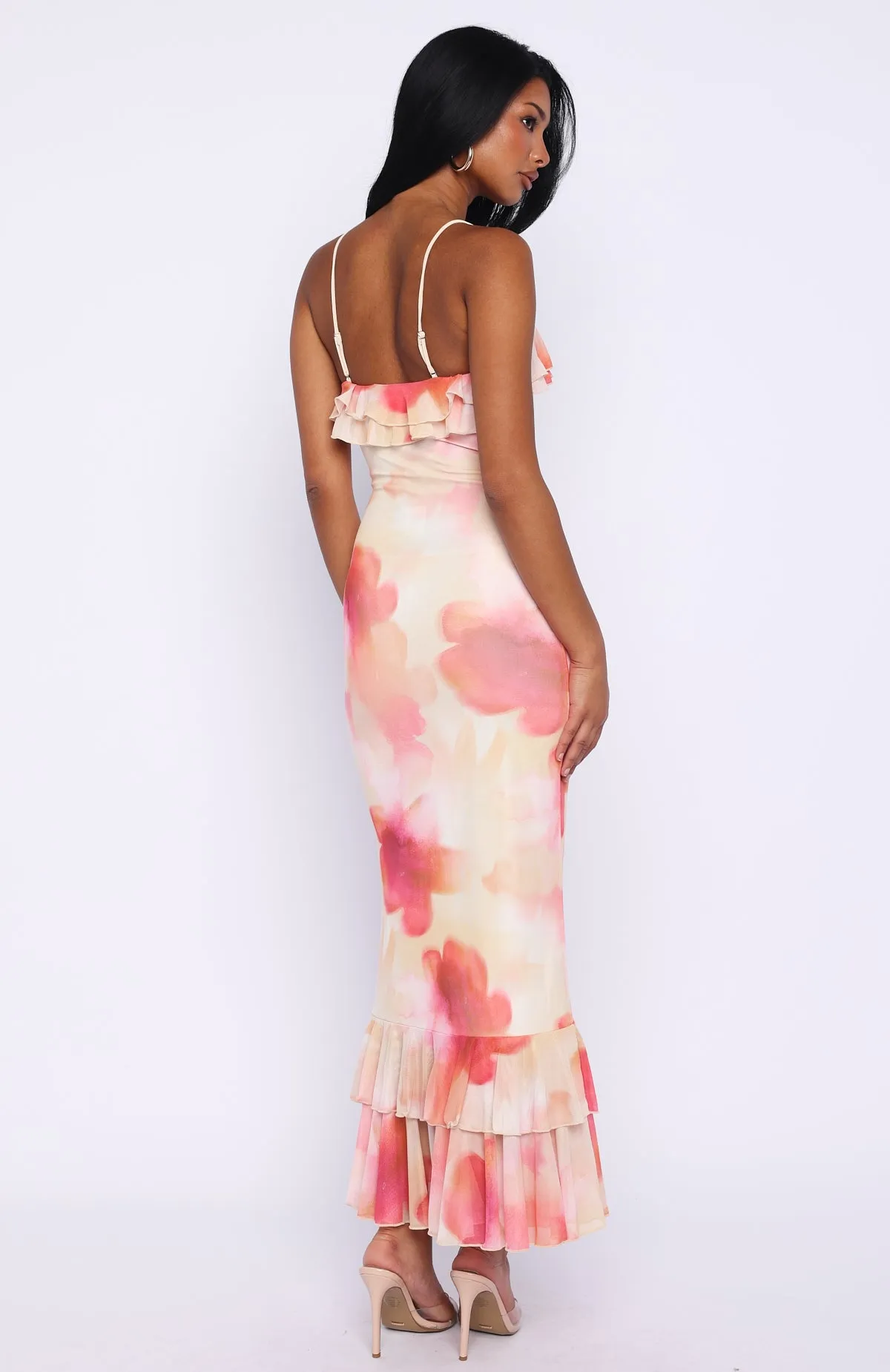 Amped Up Midi Dress Honeydew Floral sold by White Fox Boutique product image thumbnail 4