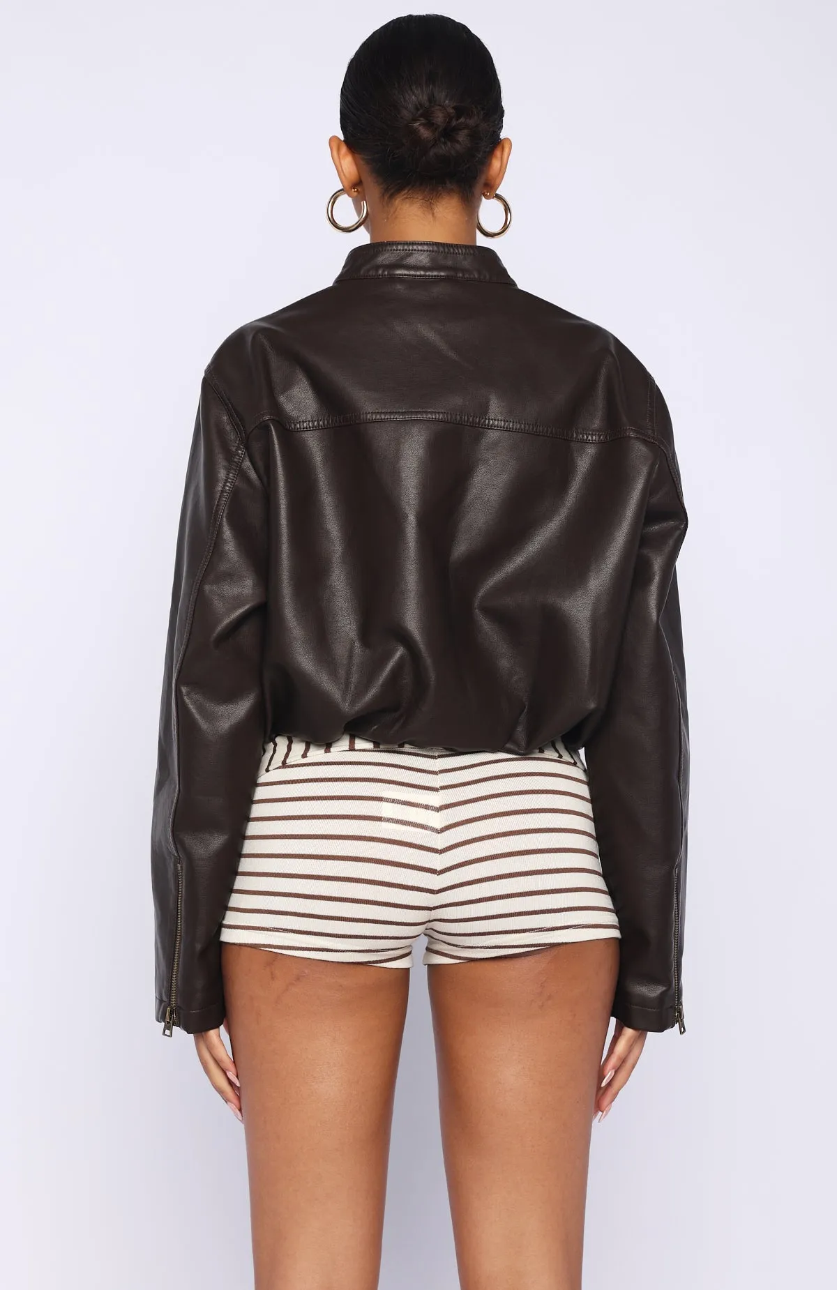 Put In Effort Jacket Chocolate sold by White Fox Boutique product image thumbnail 4