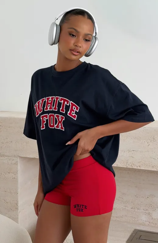 Starting Fresh Oversized Tee Navy made by White Fox Boutique