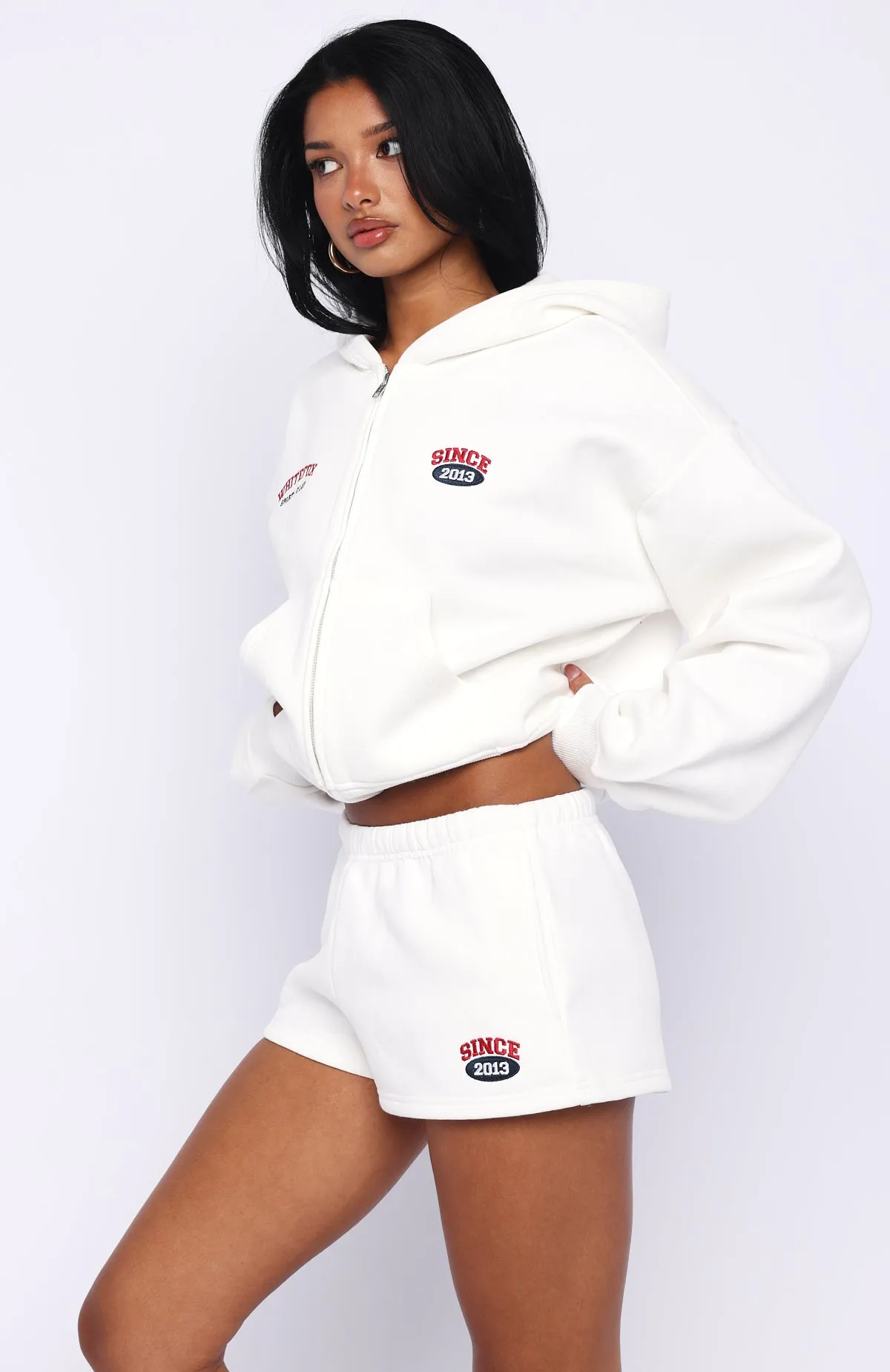 Up For Anything Boxy Zip Front Hoodie White sold by White Fox Boutique product image thumbnail 3