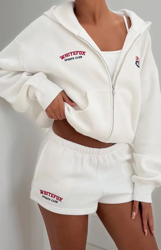 Up For Anything Boxy Zip Front Hoodie White made by White Fox Boutique