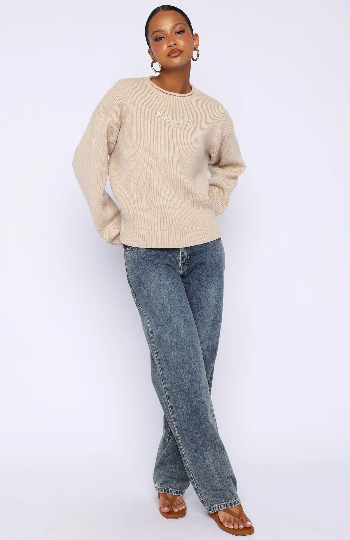 Snow Dreams Knit Sweater Oat sold by White Fox Boutique product image thumbnail 5