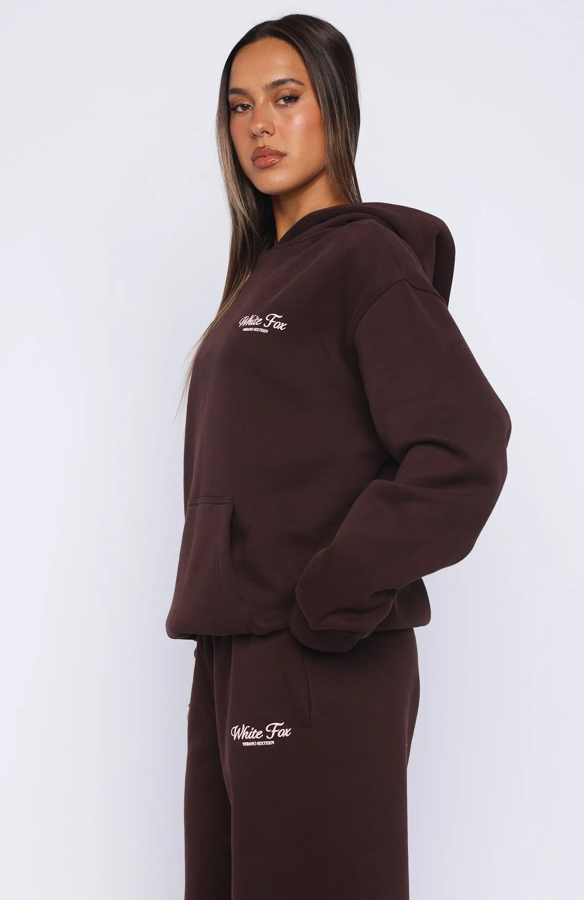 Verano Sixteen Lilia Oversized Hoodie Chocolate sold by White Fox Boutique product image thumbnail 3
