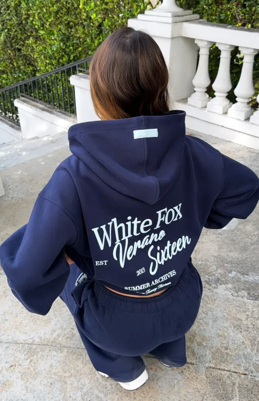Verano Sixteen Lilia Oversized Hoodie Navy made by White Fox Boutique