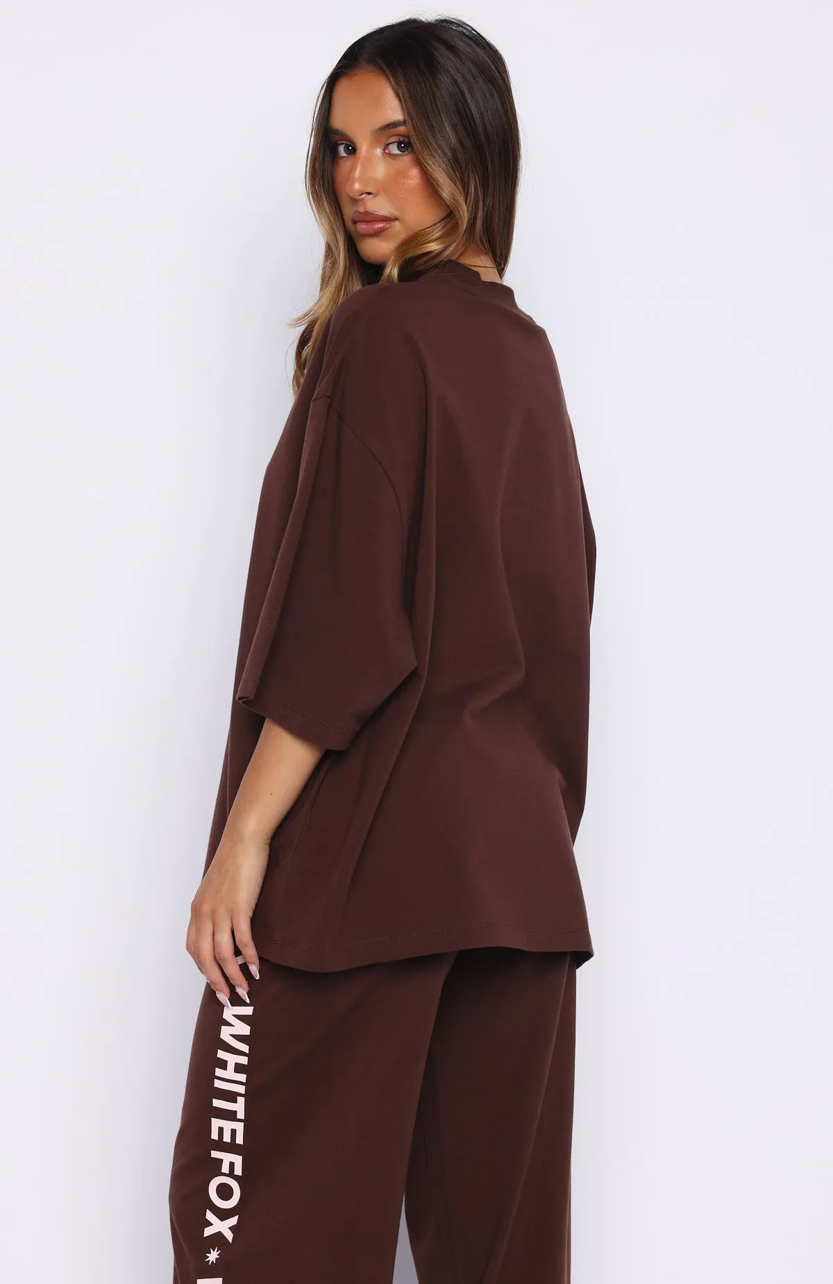 Tender Hearts Oversized Tee Chocolate sold by White Fox Boutique product image thumbnail 4