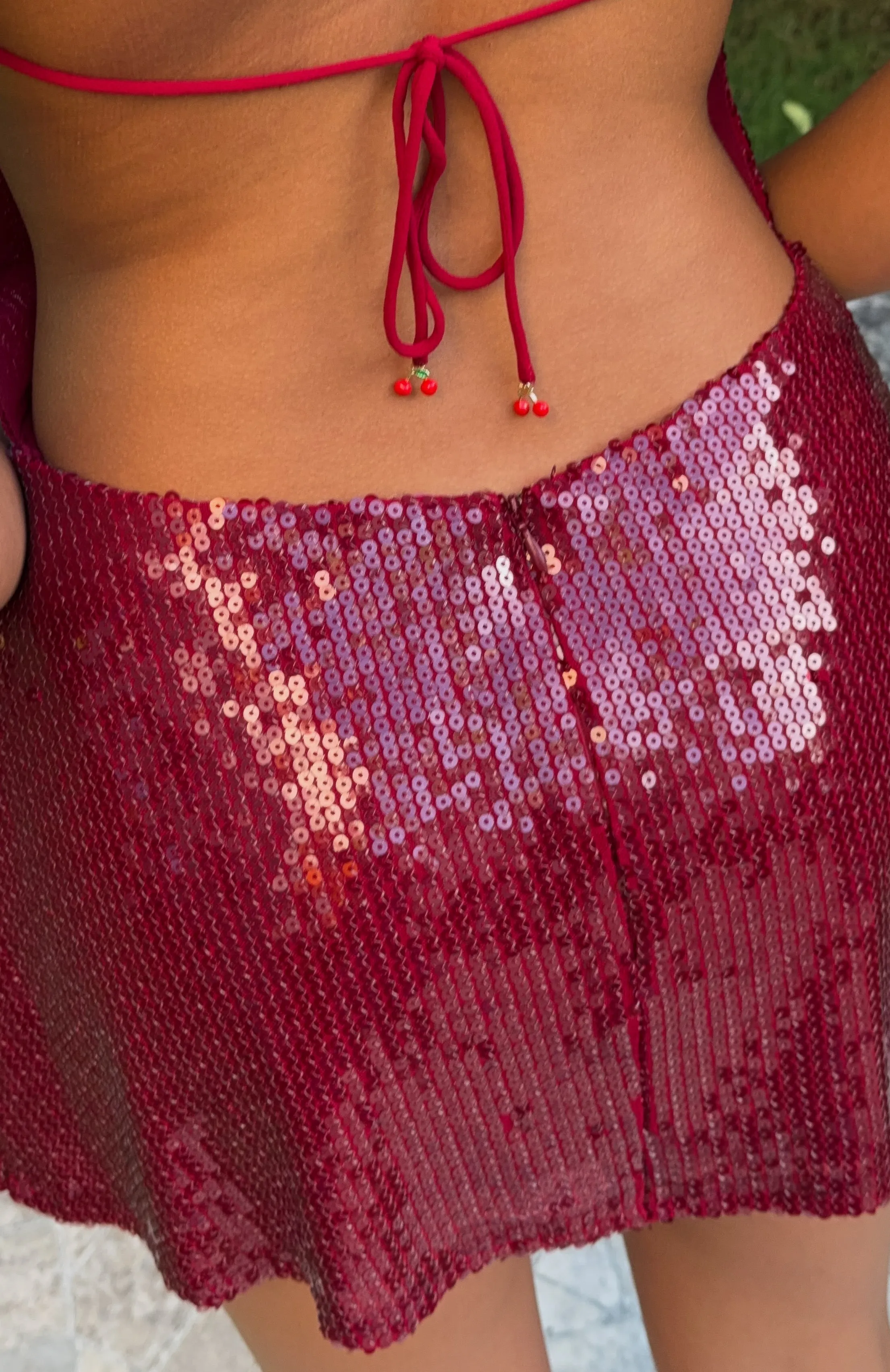 Amnesia Sequin Mini Dress Scarlett Flame sold by White Fox Boutique product image thumbnail 2