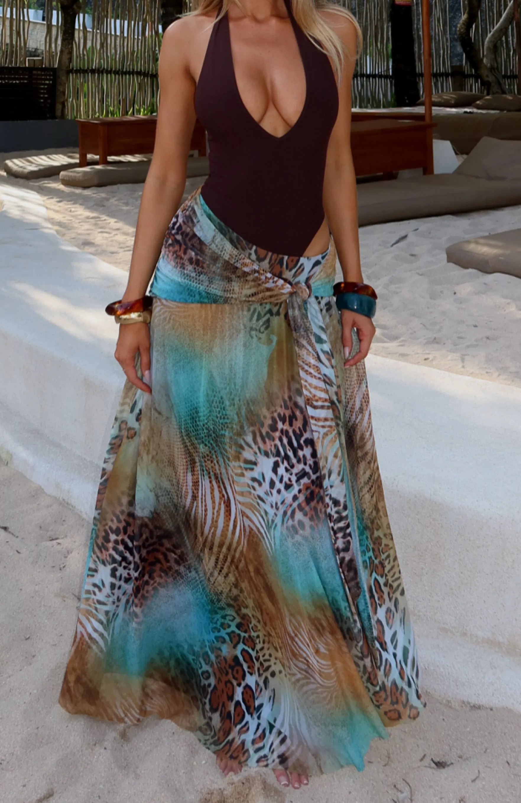 Suntrace Maxi Dress Saltwater sold by White Fox Boutique product image thumbnail 5