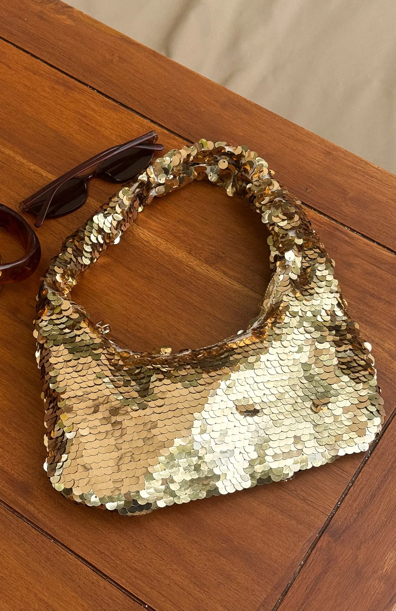 Kole Sequin Shoulder Bag Gold sold by White Fox Boutique product image thumbnail 4