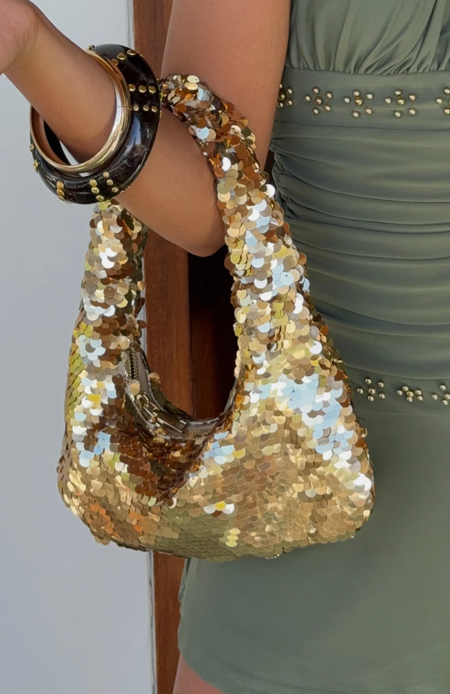 Kole Sequin Shoulder Bag Gold sold by White Fox Boutique product image thumbnail 2