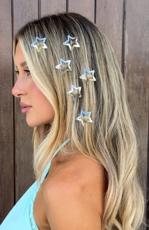 Axton 6 Pack Hair Clips Silver made by White Fox Boutique