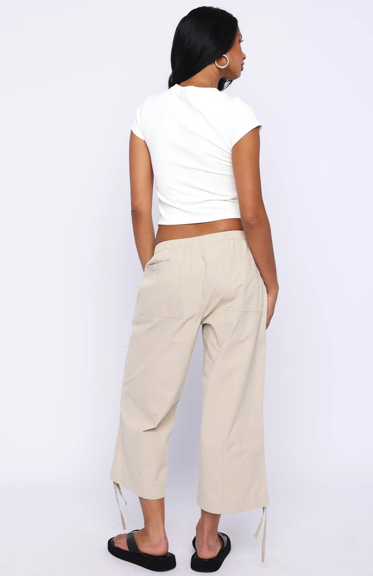 Date Me Capri Cargo Pants Stone sold by White Fox Boutique product image thumbnail 5