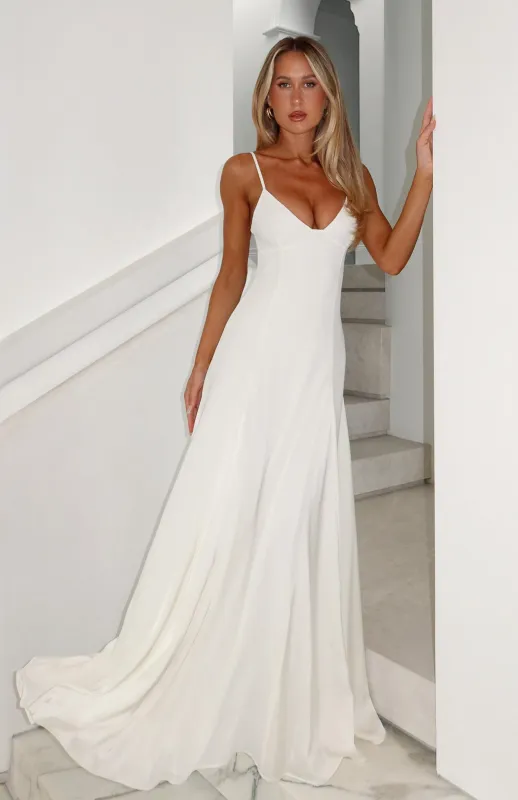 Afterparty Elegance Maxi Dress Off White made by White Fox Boutique