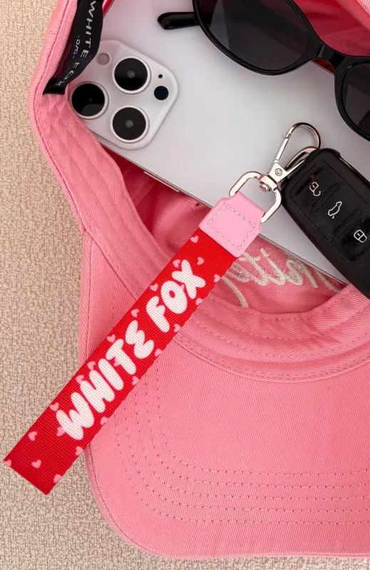 Standing Out Strap Keychain Red Hearts made by White Fox Boutique