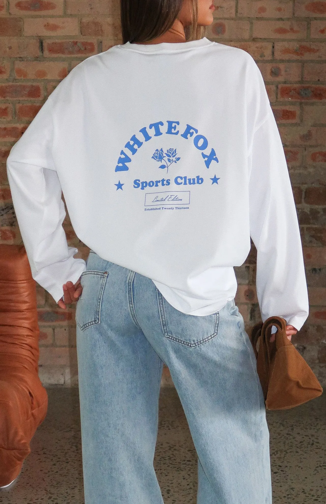 Little Bit Loud Oversized Long Sleeve Tee White sold by White Fox Boutique