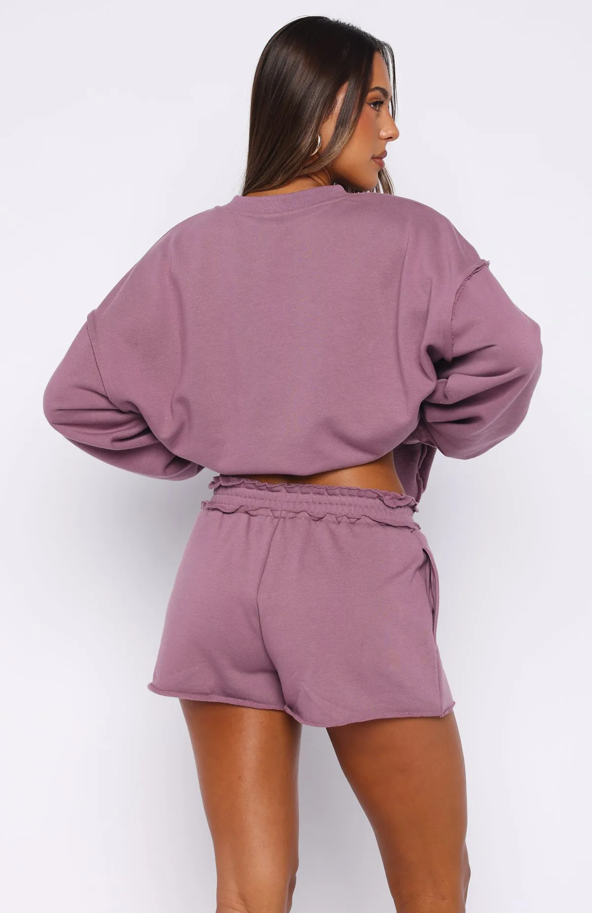 On My Own Terms Lounge Shorts Dusty Plum sold by White Fox Boutique product image thumbnail 4