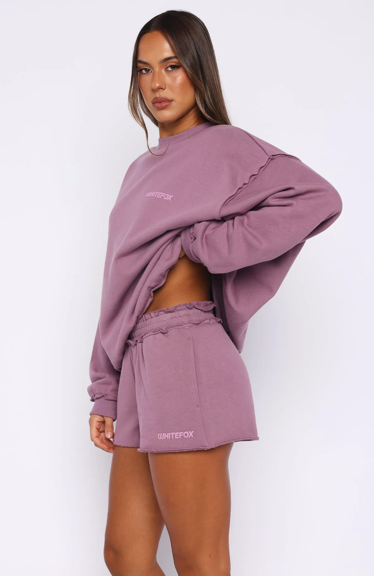 On My Own Terms Lounge Shorts Dusty Plum sold by White Fox Boutique product image thumbnail 3