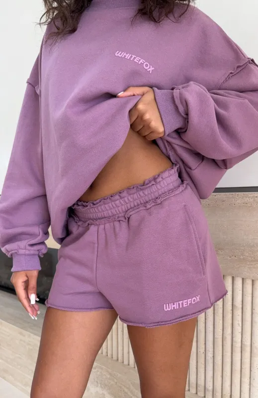 On My Own Terms Lounge Shorts Dusty Plum made by White Fox Boutique