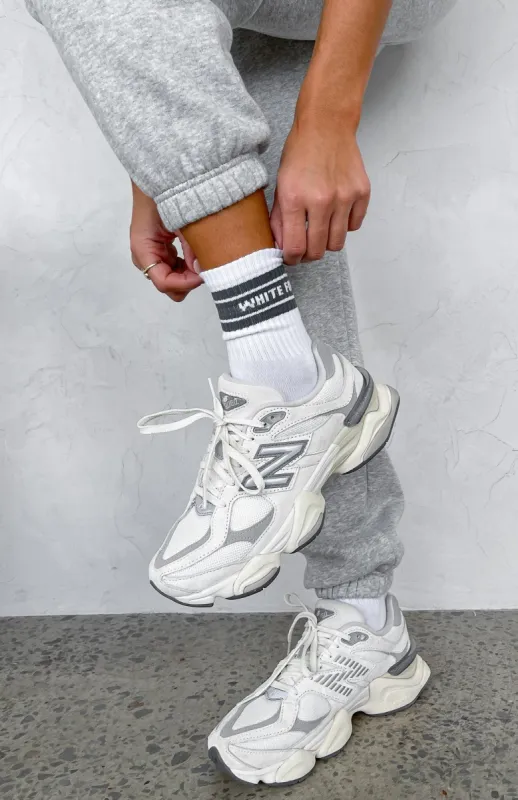 Count On It Socks White/Charcoal sold by White Fox Boutique