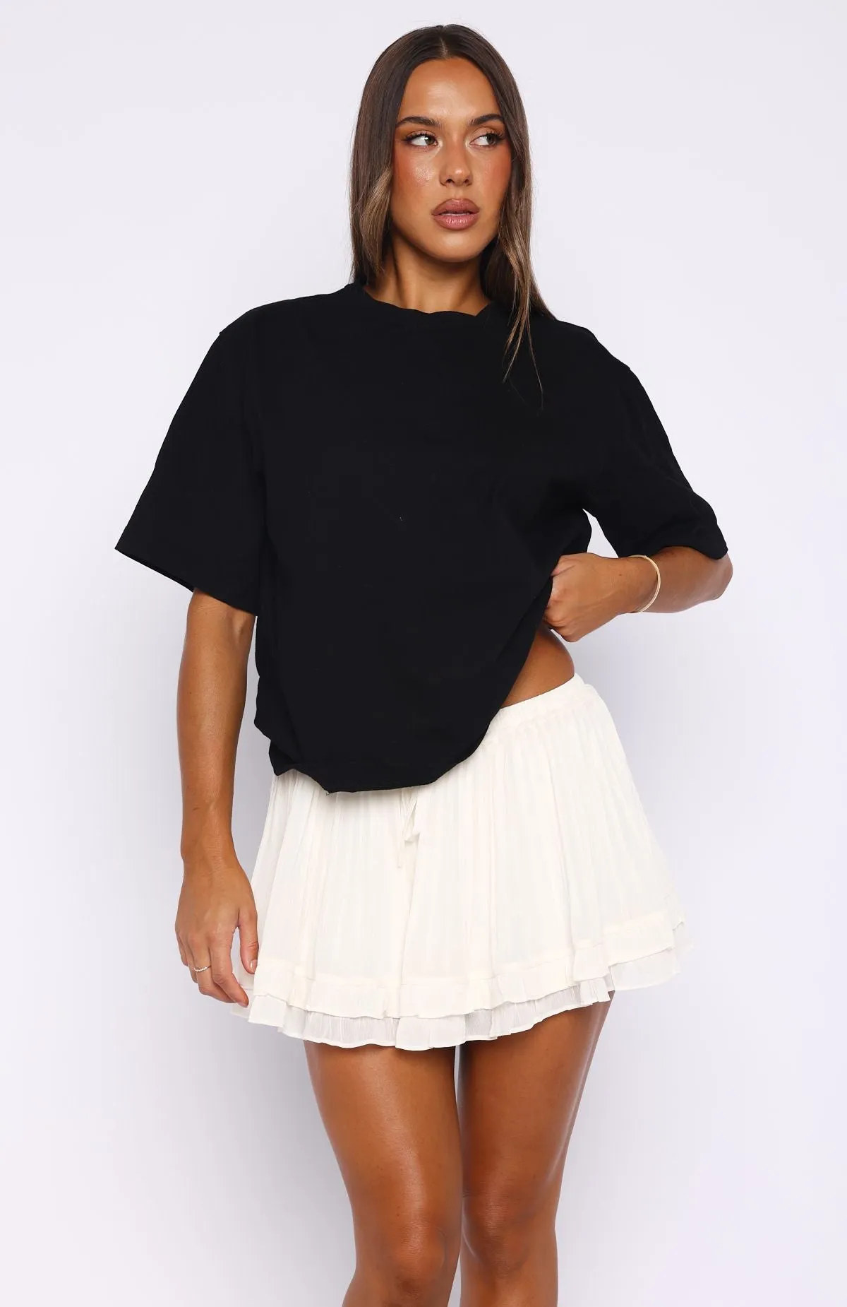 What Will Be Mini Skirt Cream sold by White Fox Boutique product image thumbnail 2