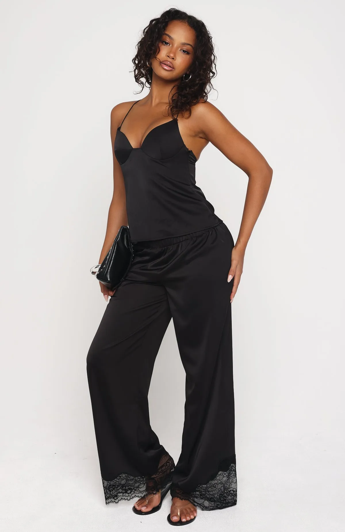 Manhattan Midnight Lace Insert Pants Black sold by White Fox Boutique product image thumbnail 3