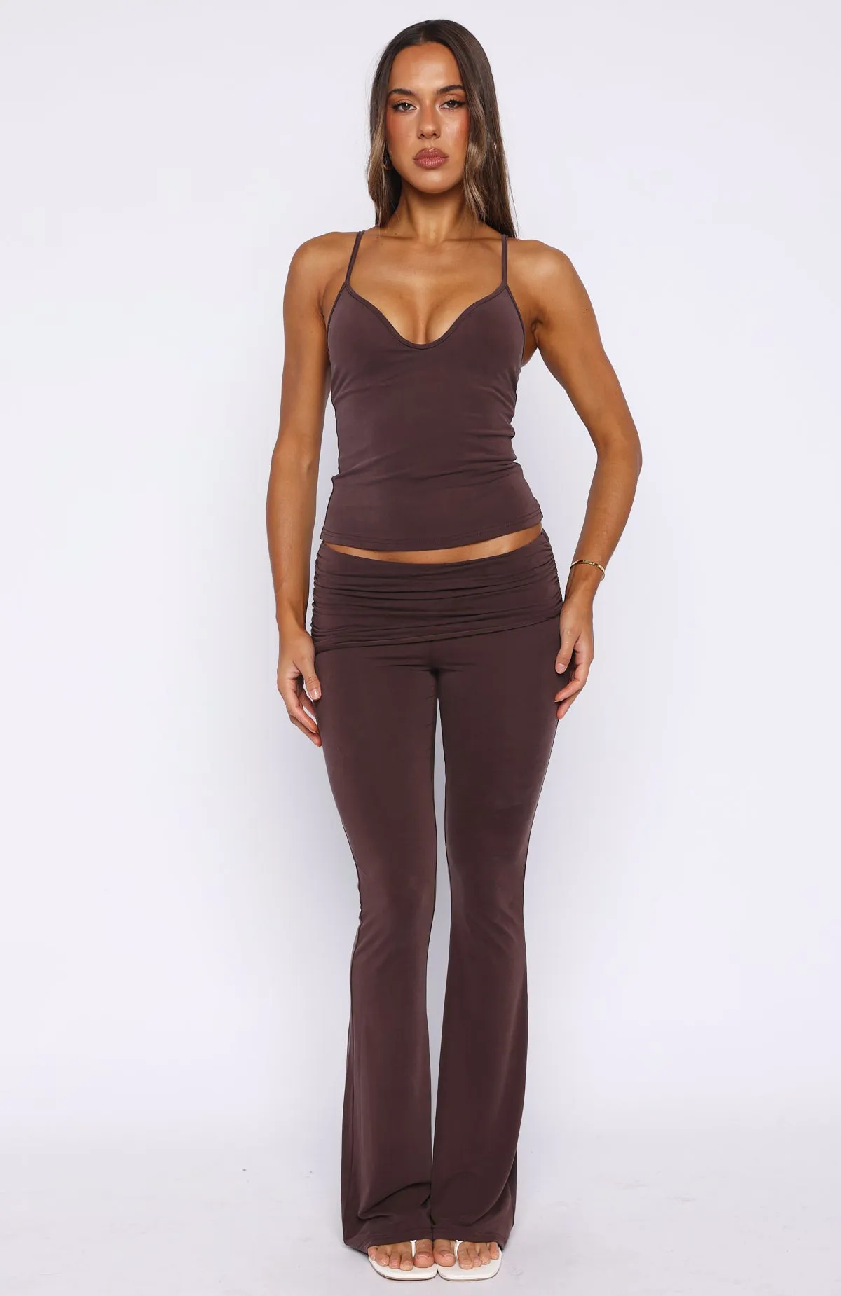 Eiffel Lights Pants Chocolate sold by White Fox Boutique product image thumbnail 2