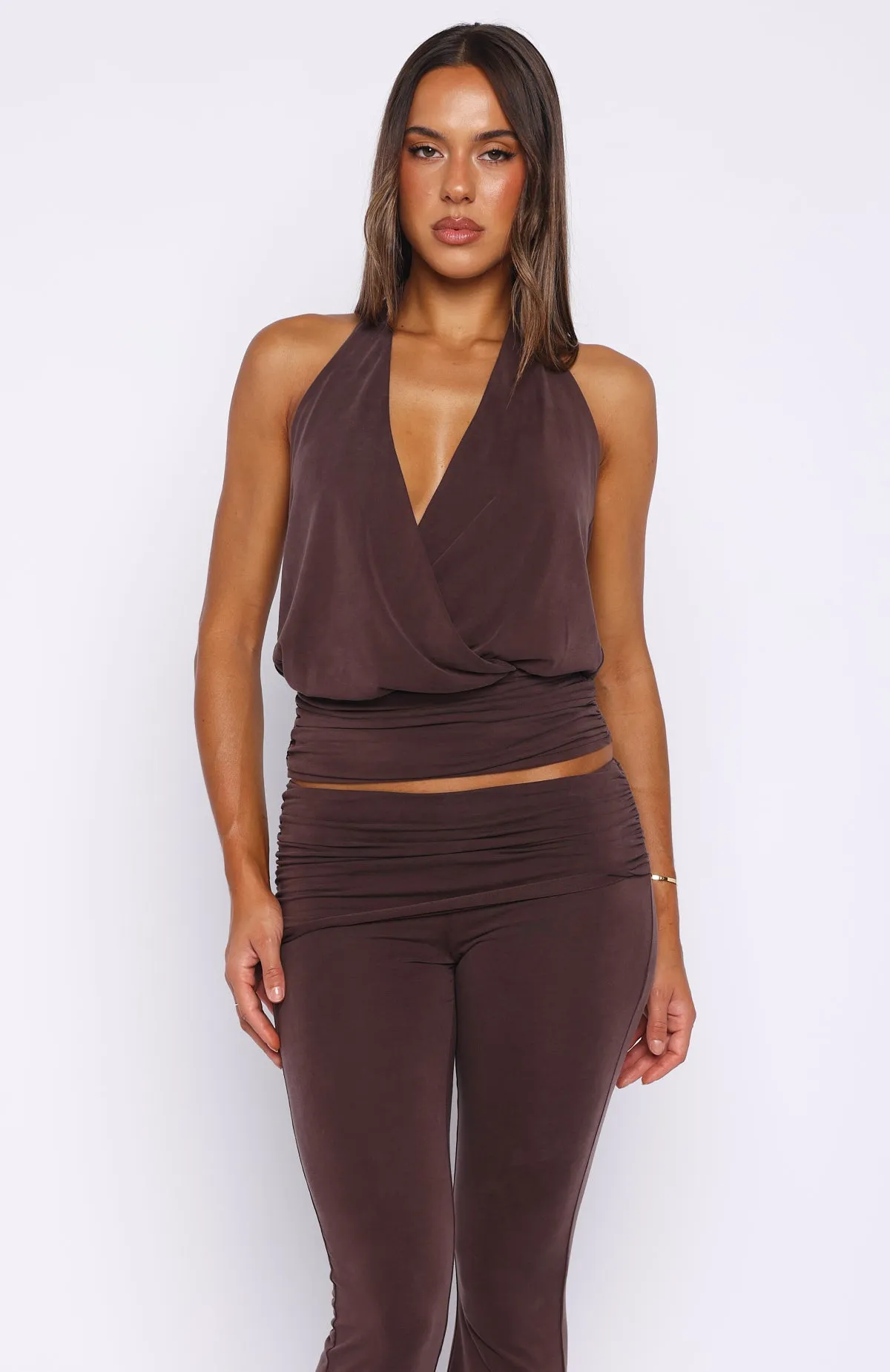 On Display Halter Top Chocolate sold by White Fox Boutique product image thumbnail 2